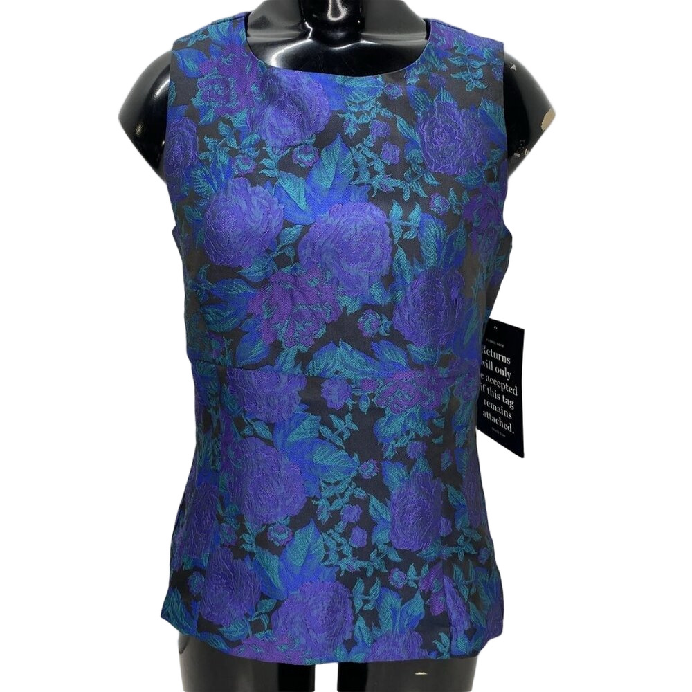 Hyacinth House Women’s Jacquard Floral Sleeveless Blouse